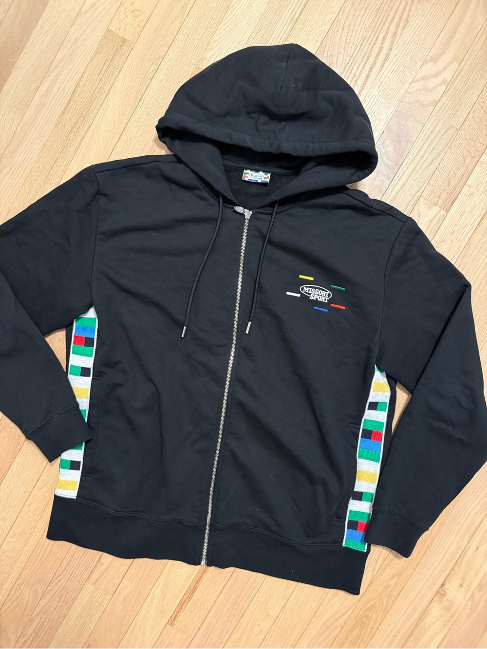 Authentic Missoni Sport Black Hooded Zip Jacket